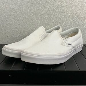 Vans Men's Classic White Slip-On Loafers